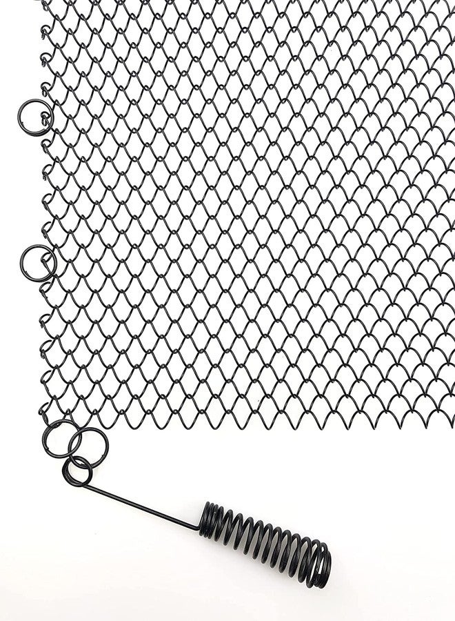 Hi Flame ستارة شبكية للمدفأة من صن شاين كاربنتري، قطعتان. لا يشمل طقم قضيب الستارة (ارتفاع 24 بوصة × عرض 24 بوصة)، أسود - Image 2